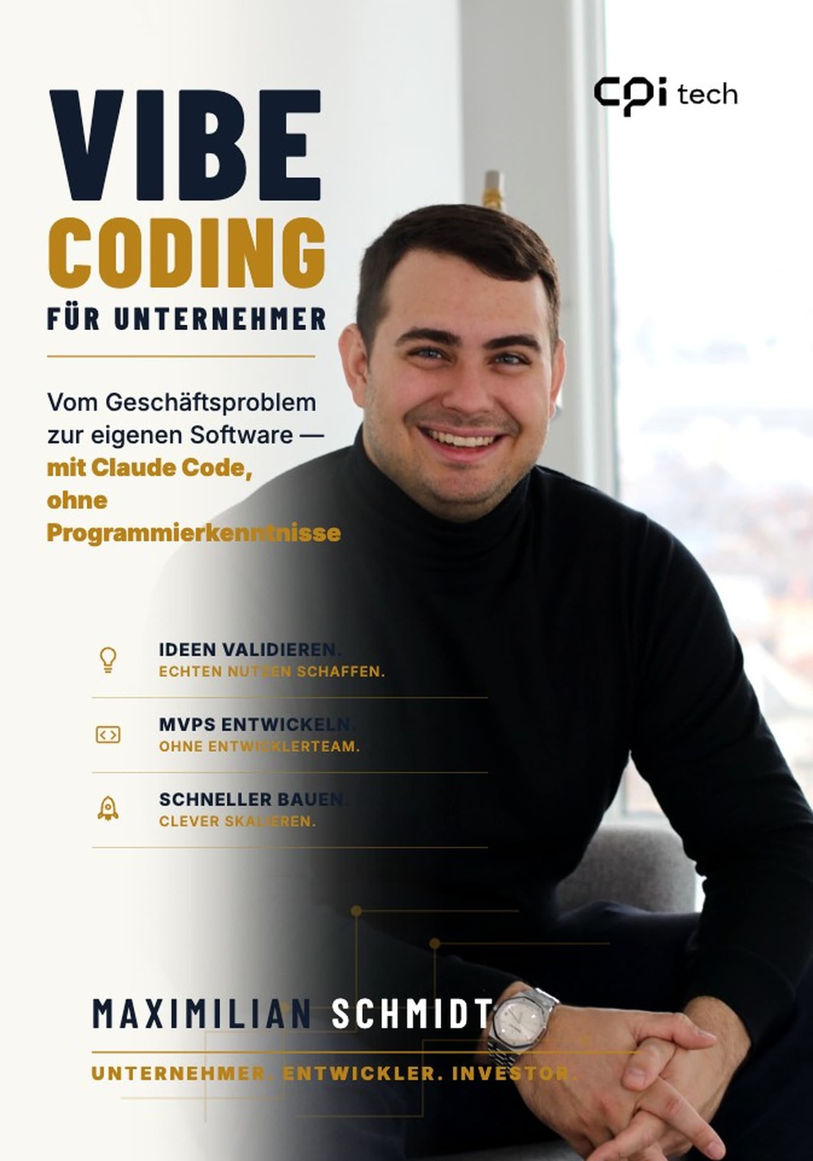 Vibe Coding für Unternehmer — Hardcover-Buch, Vorderseite