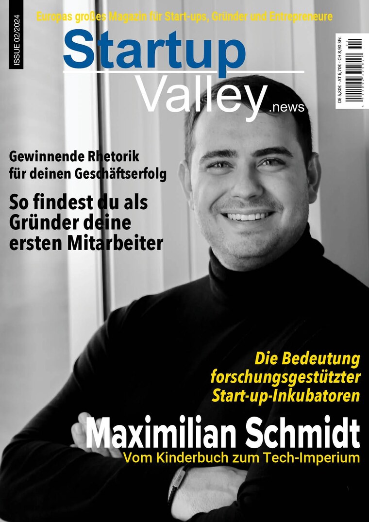 Maximilian Schmidt auf dem Cover von Startup Valley